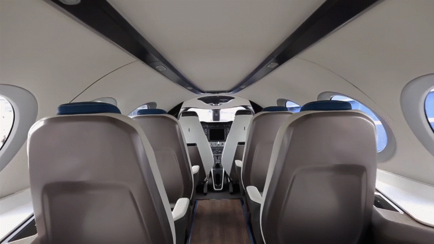 Inside view of the Alice plane interior